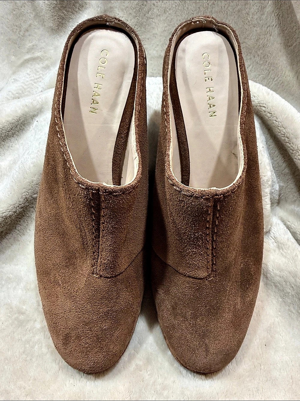 Cole Haan Brown Block Heel Mules